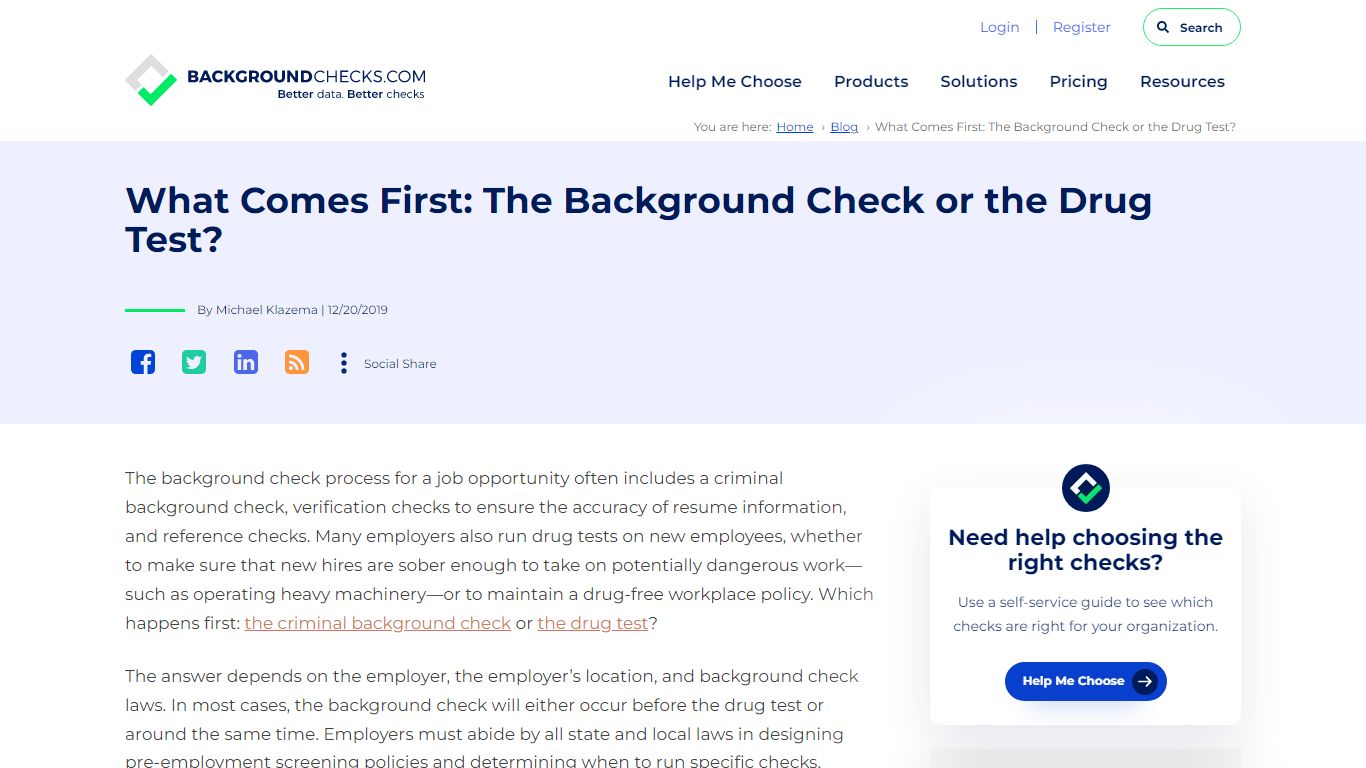 What Comes First: The Background Check or the Drug Test?