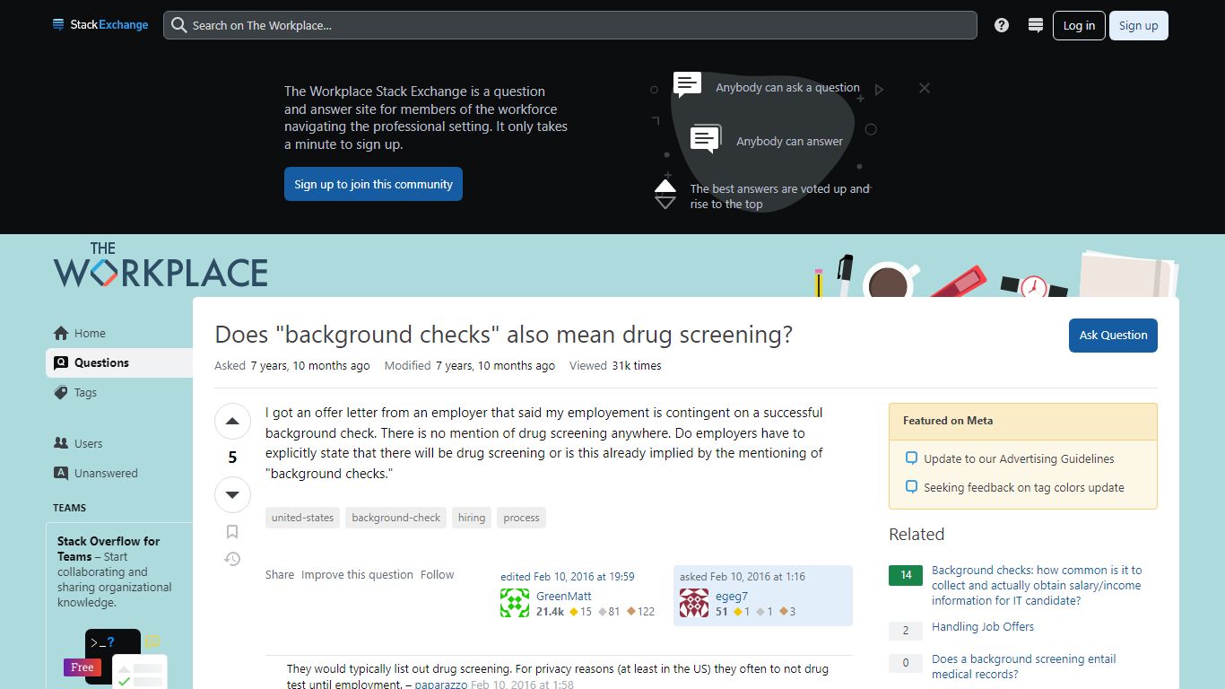 Does "background checks" also mean drug screening?